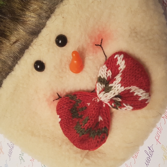 🎅🏼2/15$ Snowman Christmas Bag Christmas Sock 6"x6" In. (Red/beige - Picture 4 of 5